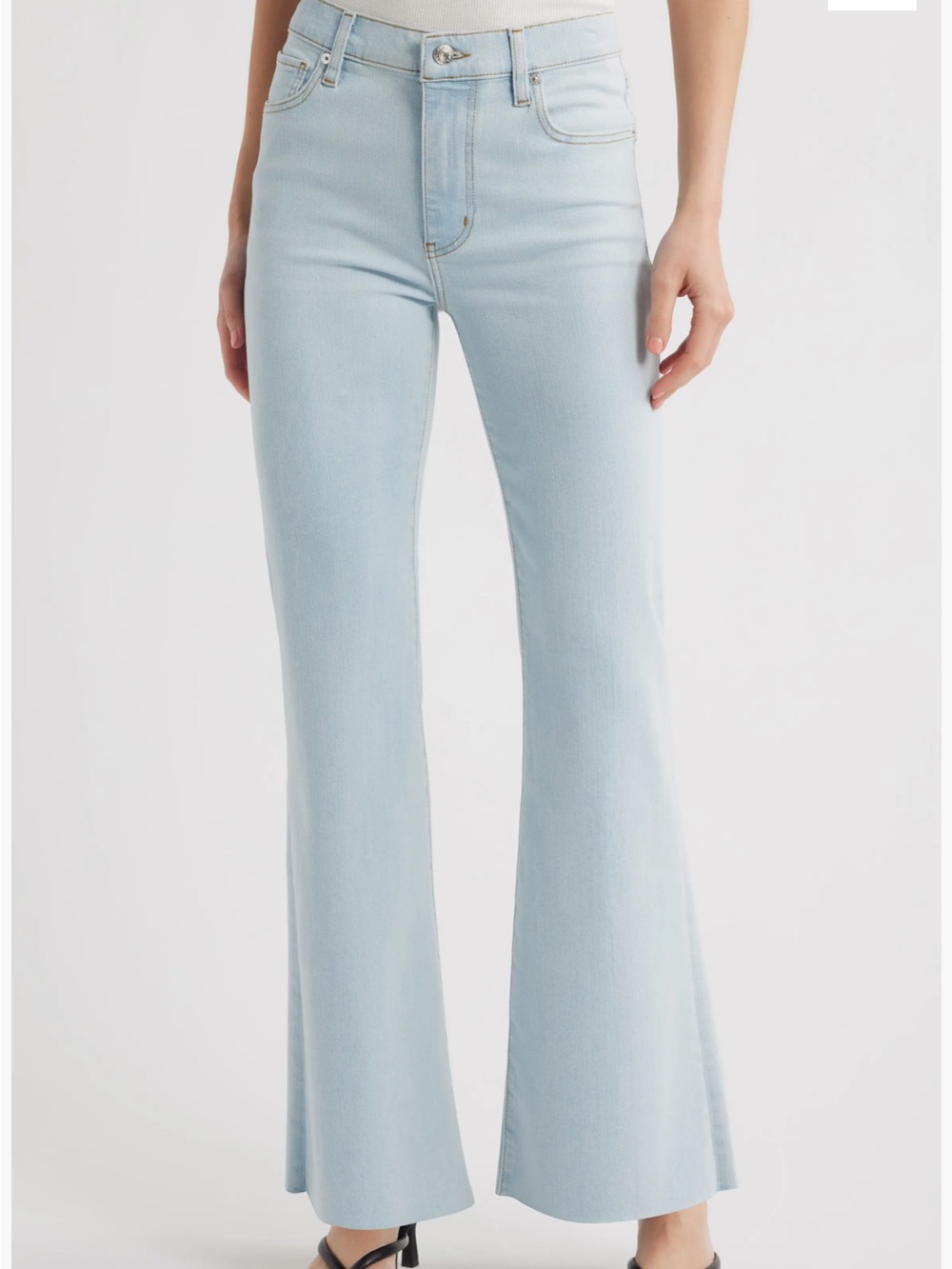 FRAME High-Rise Light Blue Flare Jeans - Women